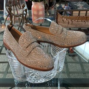 NWOT Betsey Johnson Aron Rhinestone-Embellished Loafer Size 7.5